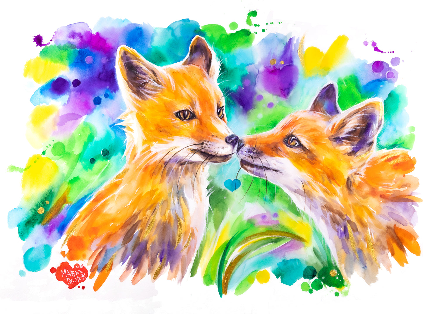 Watercolor "Fox Brothers"