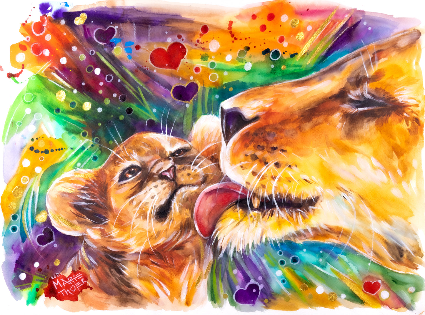 Watercolor "Lioness’s Heart"